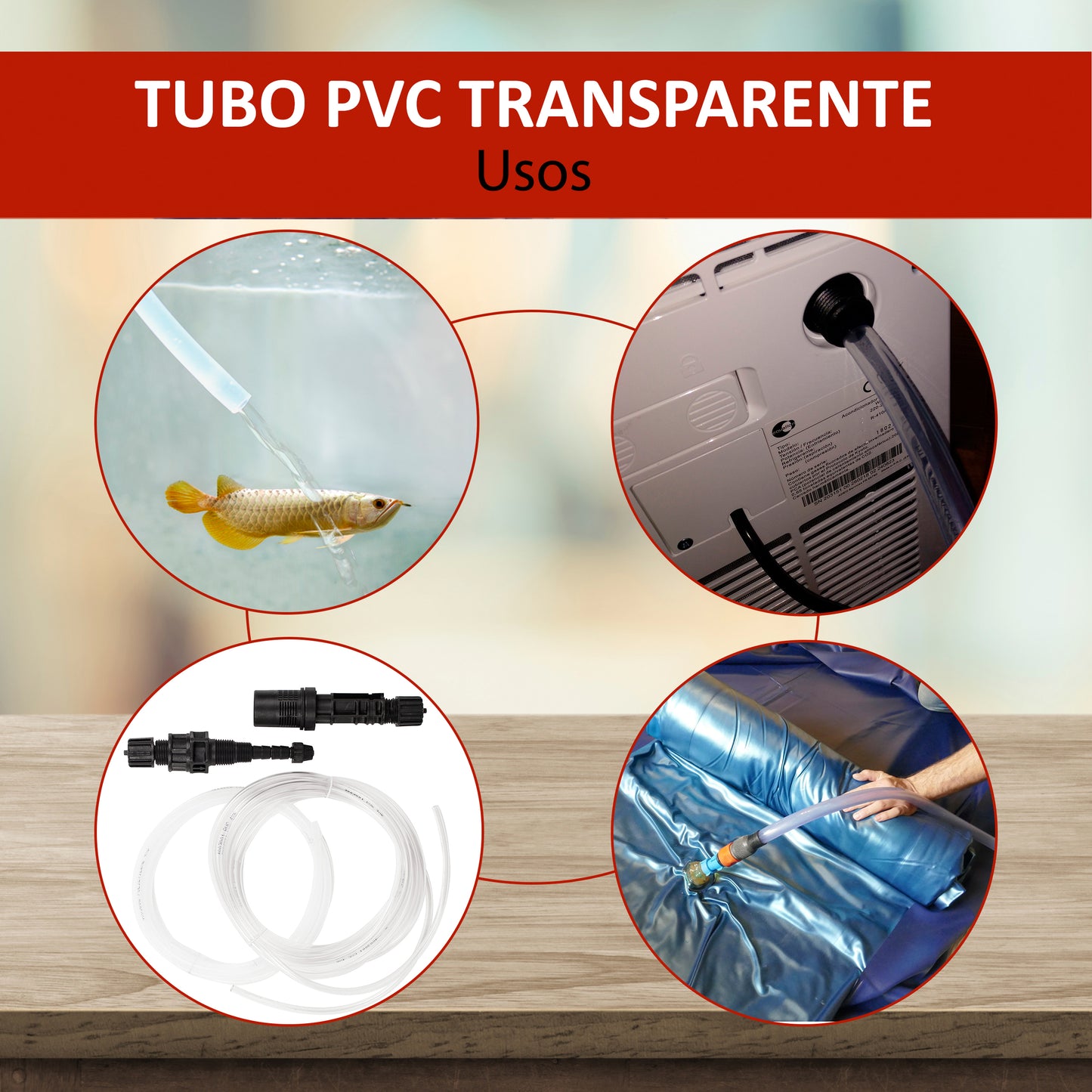 Tubo transparente flexible PVC | Riego por goteo y proyectos DIY - Alimenticio seguro, flexible y fácil de instalar.