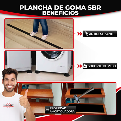 Plancha de Goma SBR | Lámina Antideslizante y Resistente a aceites.