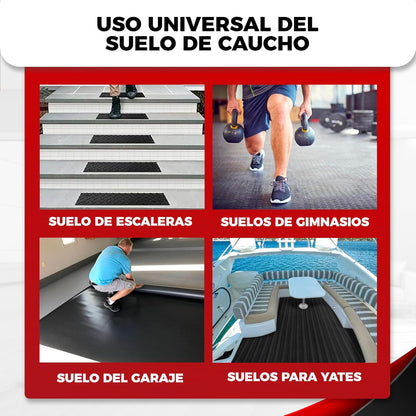 Suelo de caucho | Alfombra goma | Diseño cordoncillo suelo goma antideslizante.