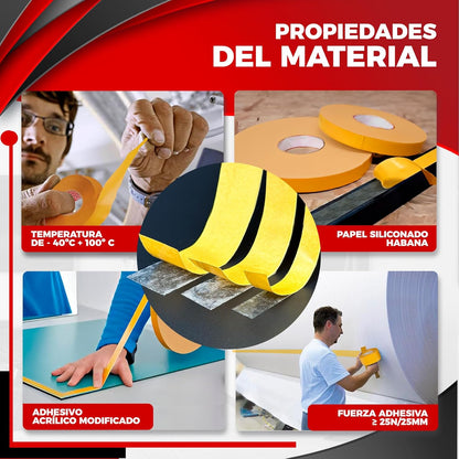 Celo doble cara | Cinta doble cara para pegar |  cinta doble cara manualidades | Alto poder adhesivo.