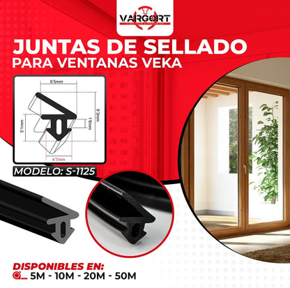 Junta goma aislante | Goma para ventanas | Burlete para Ventanas