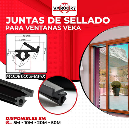 Junta goma aislante | Goma para ventanas | Burlete para Ventanas