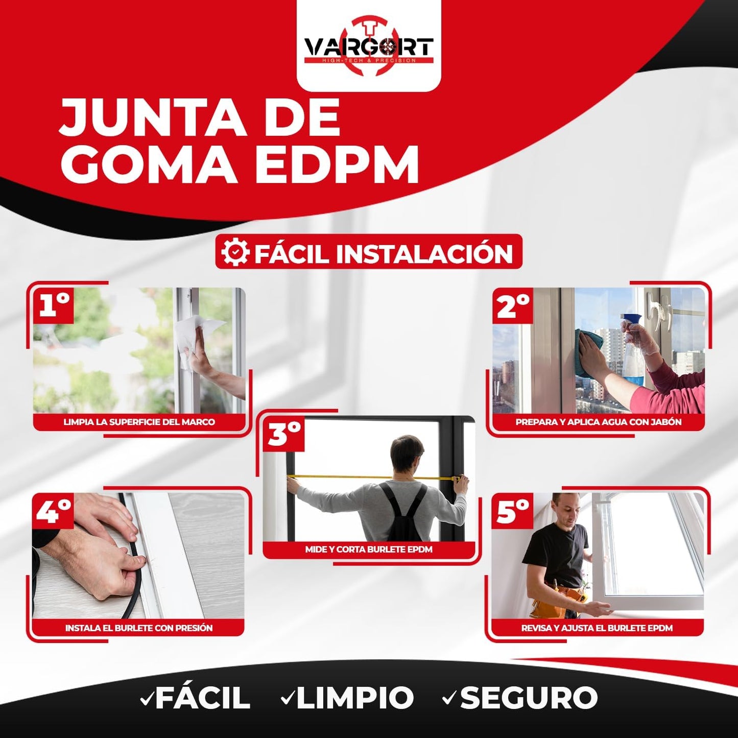 Junta goma aislante | Goma para ventanas | Burlete para Ventanas