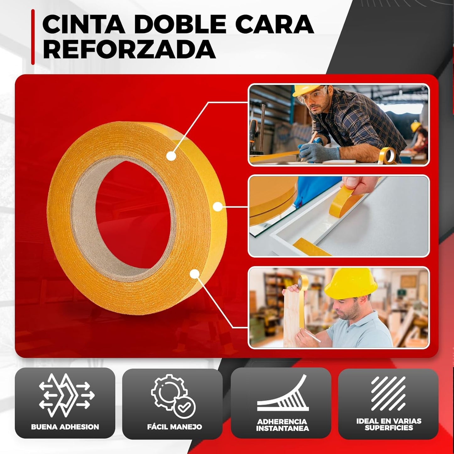 Celo doble cara | Cinta doble cara para pegar |  cinta doble cara manualidades | Alto poder adhesivo.