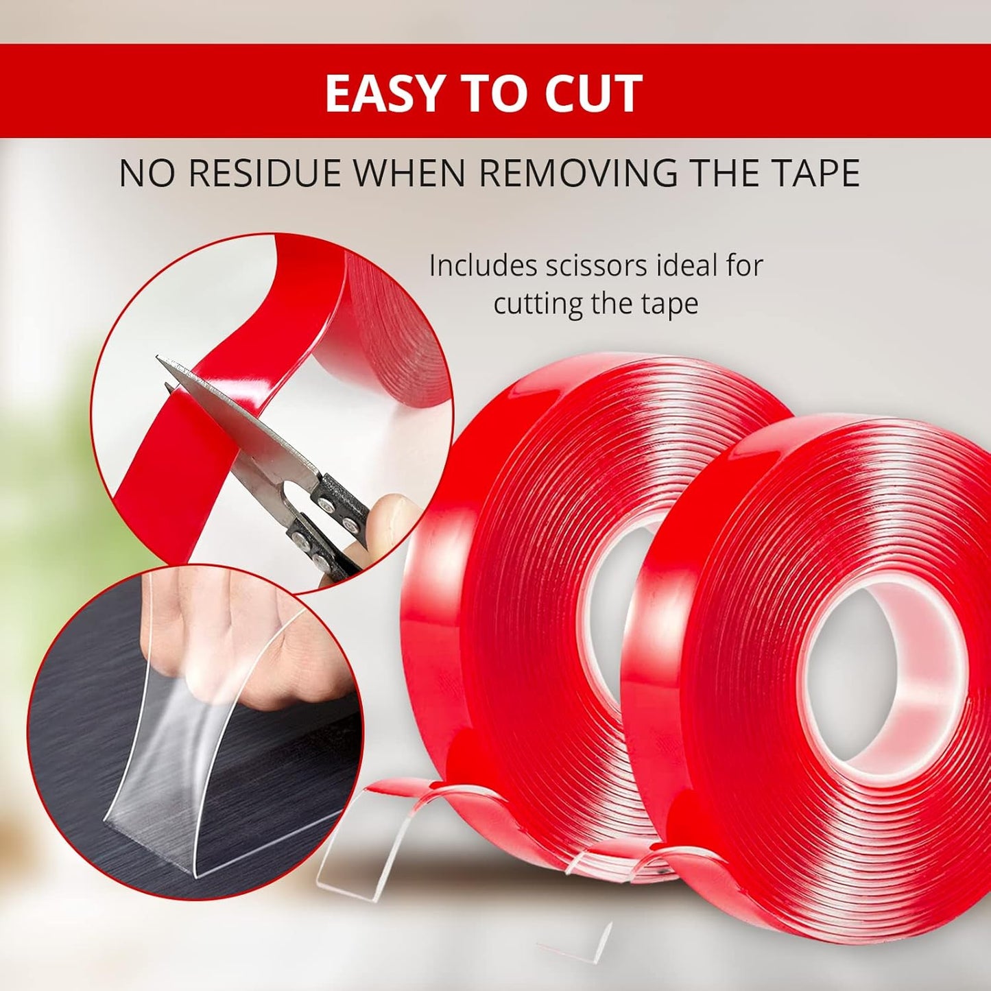 Cinta doble cara Extrafuerte | No mas clavos extrafuerte pared, adhesivos paredes decoración y pegamento doble cara | Fijación en madera, plástico, metal y aluminio