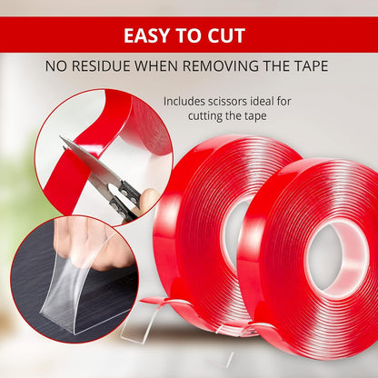 Cinta doble cara Extrafuerte | No mas clavos extrafuerte pared, adhesivos paredes decoración y pegamento doble cara | Fijación en madera, plástico, metal y aluminio
