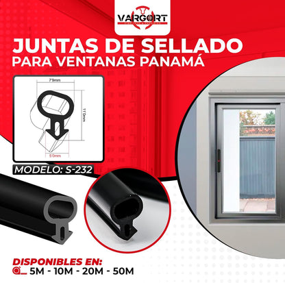 Junta goma aislante | Goma para ventanas | Burlete para Ventanas
