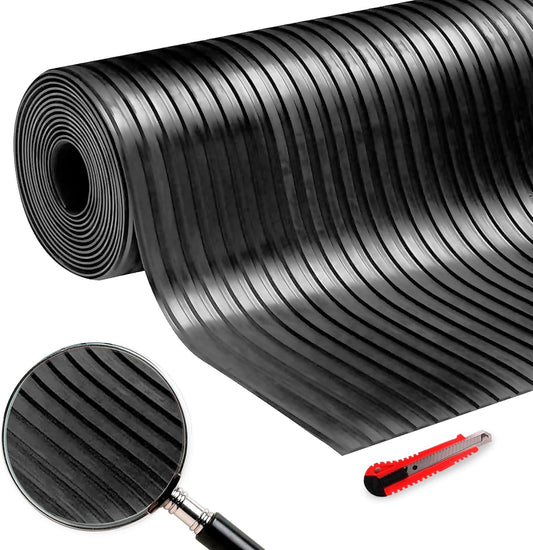 Suelo de caucho | Alfombra goma | Diseño cordoncillo suelo goma antideslizante.