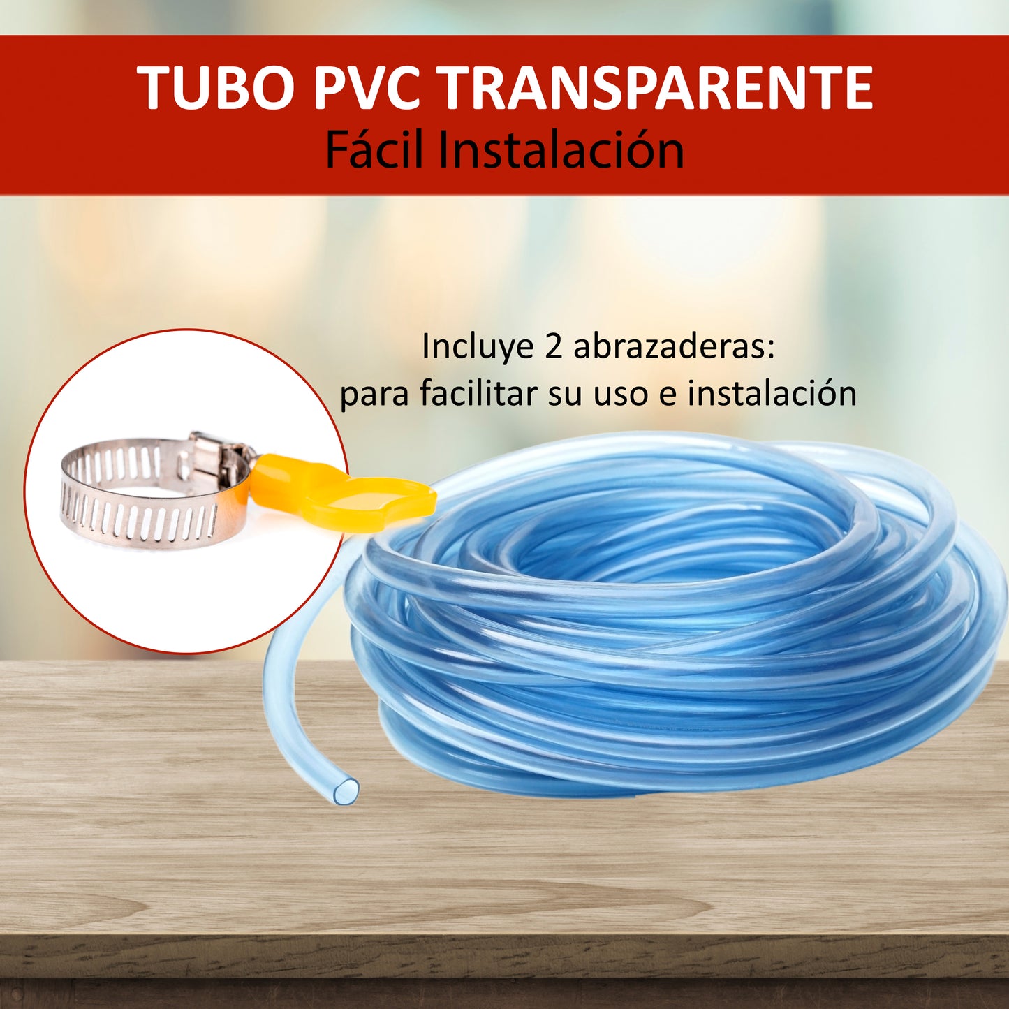 Tubo transparente flexible PVC | Riego por goteo y proyectos DIY - Alimenticio seguro, flexible y fácil de instalar.