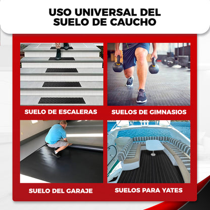 Suelo de caucho | Alfombra goma | Diseño circulo suelo goma antideslizante.