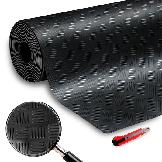 Suelo de caucho | Alfombra goma | Diseño Estrías suelo goma antideslizante.